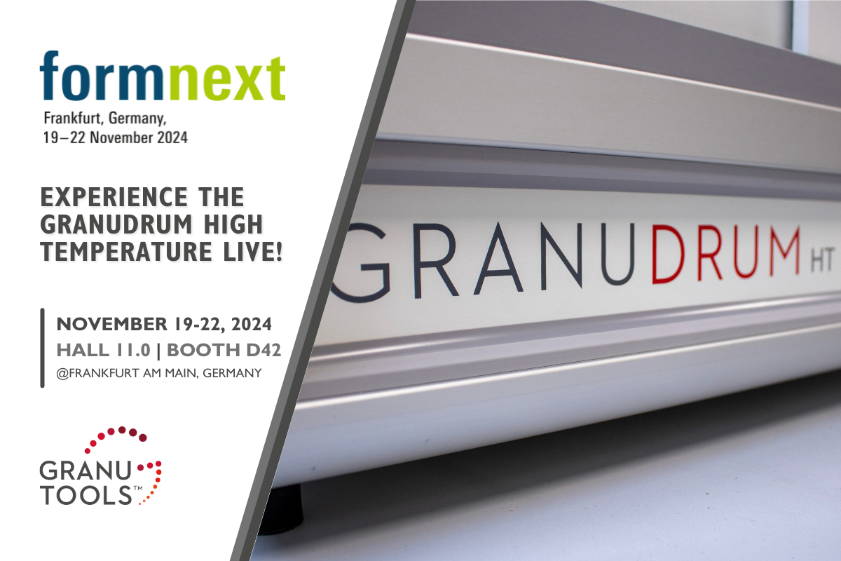 banner of Granutools to share that Granutools will attend Formnext 2024 from November 19 to 22 in Frankfurt, Germany 